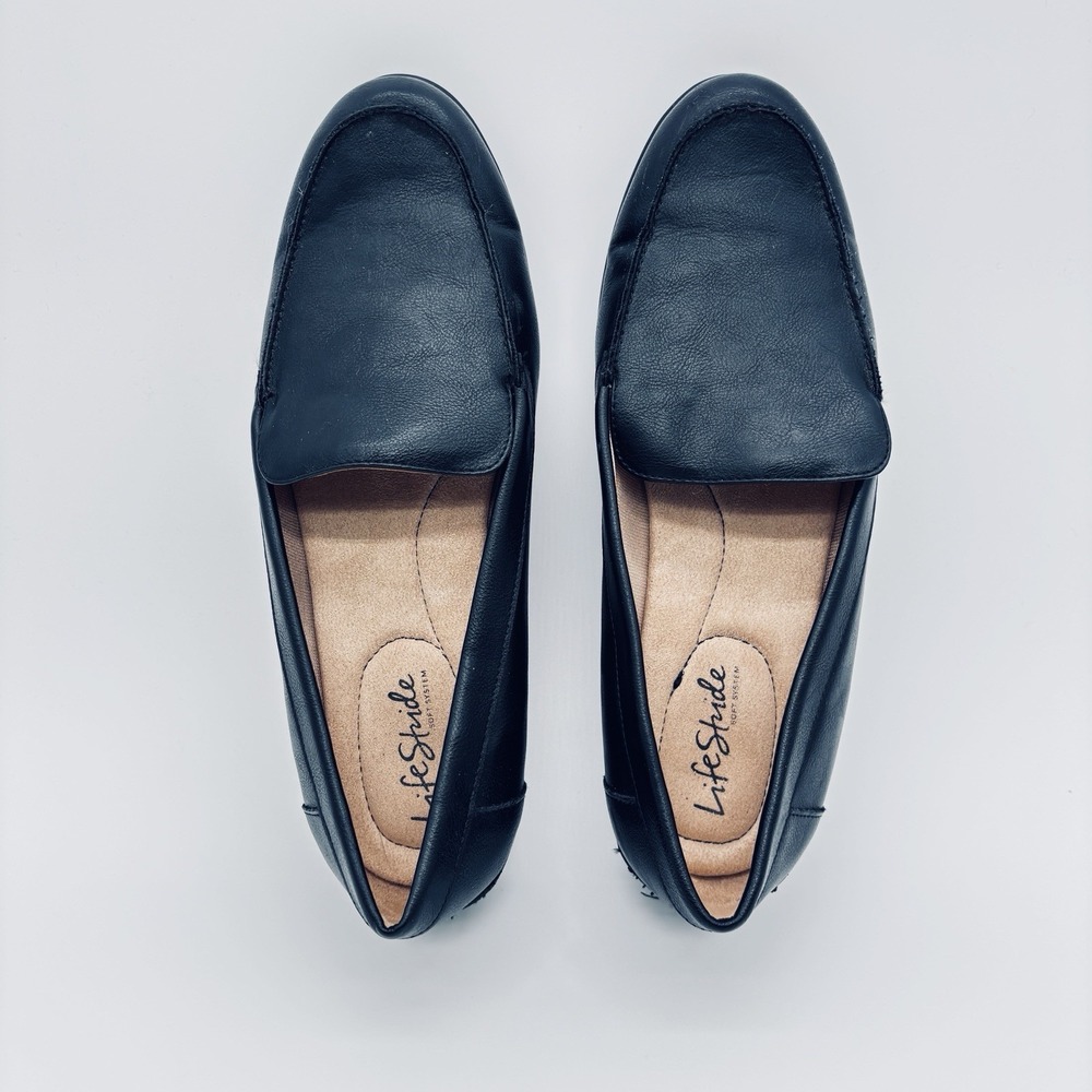 Life Stride Margot Loafer Soft System, Flex Sole Black, Women's Size 9.5 Wide